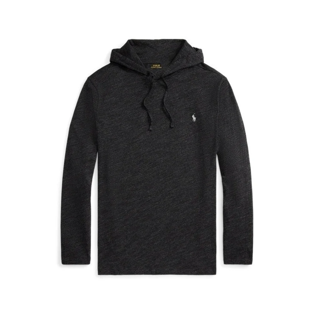 Polo Ralph Lauren Mens 3XL TALL Black Heather Long Sleeve Hooded T-Shirt NWT